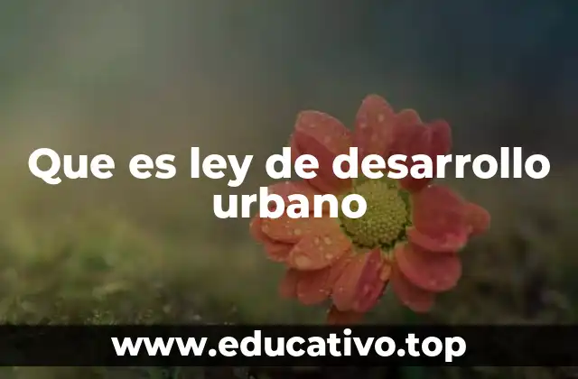 Que es ley de desarrollo urbano
