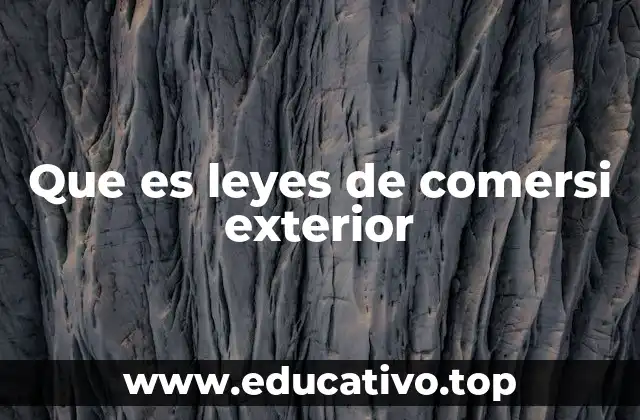 Que es leyes de comersi exterior