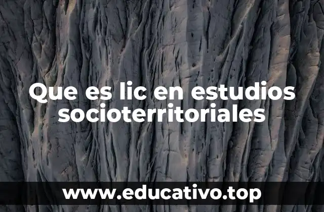 Que es lic en estudios socioterritoriales