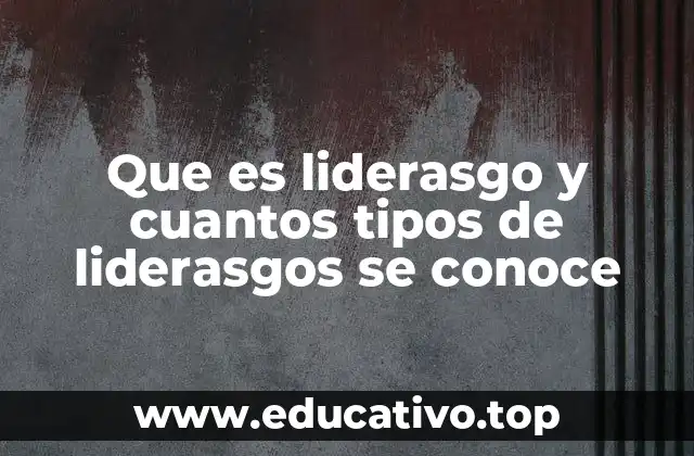 Que es liderasgo y cuantos tipos de liderasgos se conoce