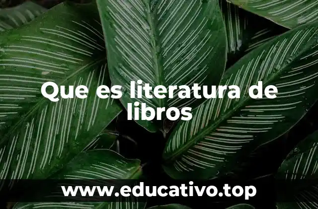 Que es literatura de libros