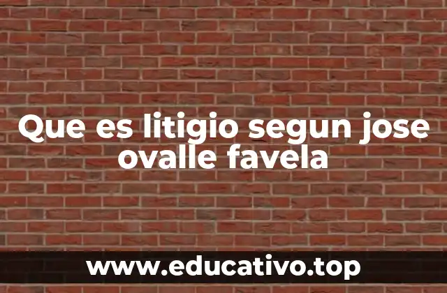 Que es litigio segun jose ovalle favela