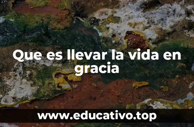 Que es llevar la vida en gracia