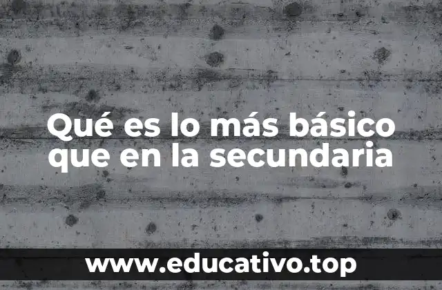 Qué es lo más básico que en la secundaria