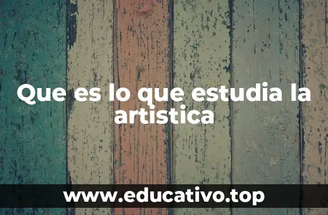 Que es lo que estudia la artistica