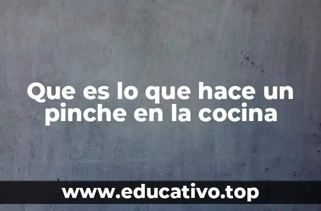 Que es lo que hace un pinche en la cocina