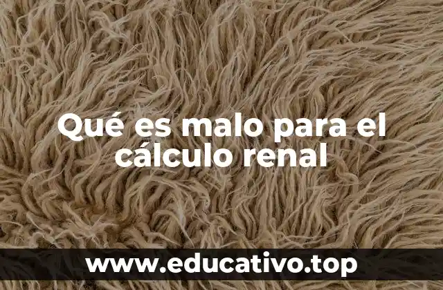 Qué es malo para el cálculo renal