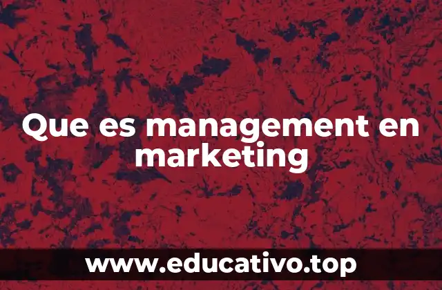 Que es management en marketing