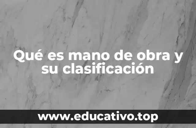 Qué es mano de obra y su clasificación
