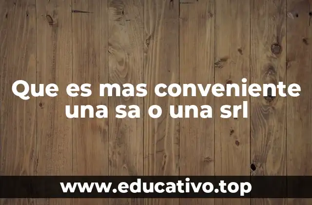 Que es mas conveniente una sa o una srl