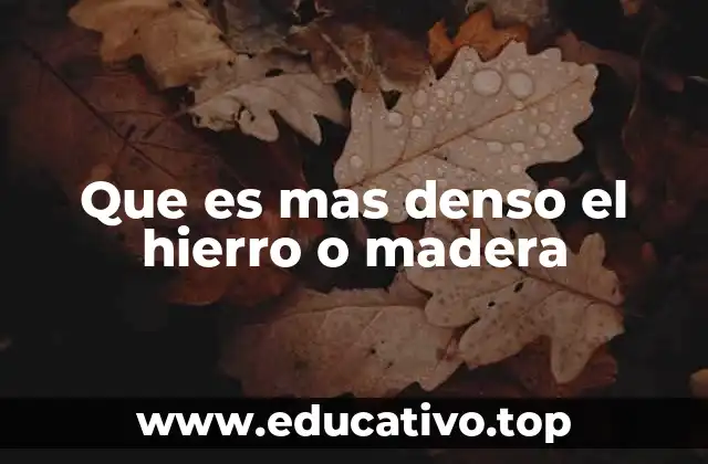 Que es mas denso el hierro o madera