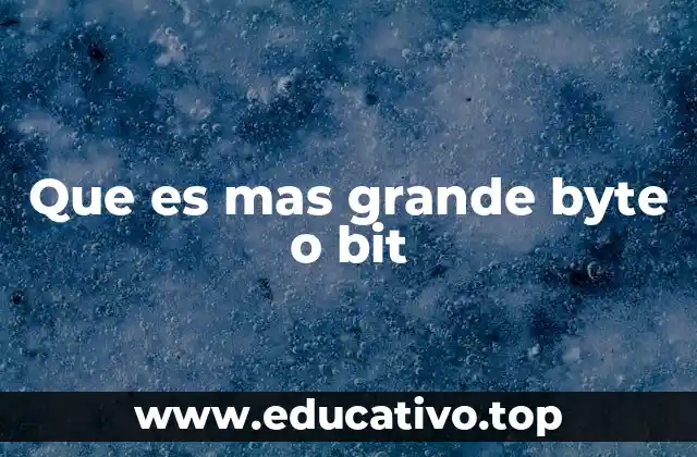 Que es mas grande byte o bit