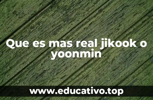 Que es mas real jikook o yoonmin