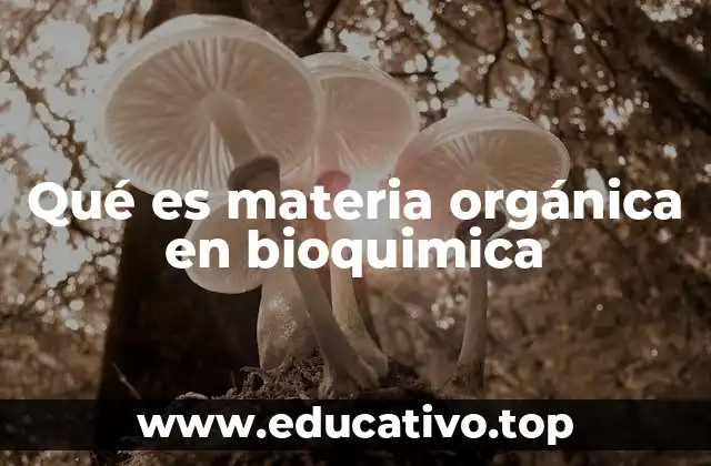 Qué es materia orgánica en bioquimica