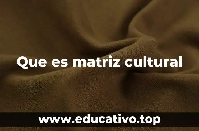 Que es matriz cultural