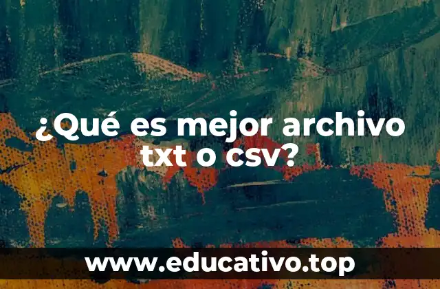 ¿Qué es mejor archivo txt o csv?