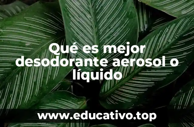 Qué es mejor desodorante aerosol o líquido