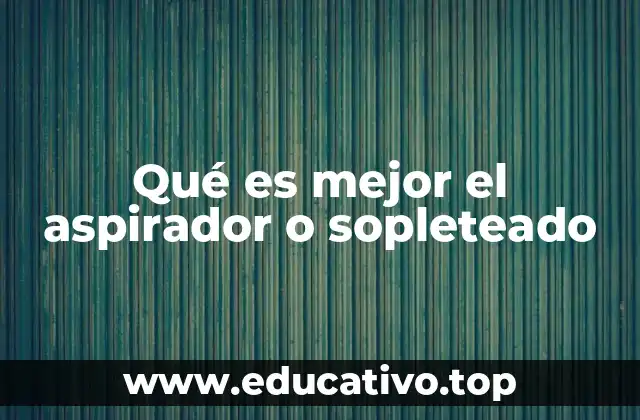 Qué es mejor el aspirador o sopleteado