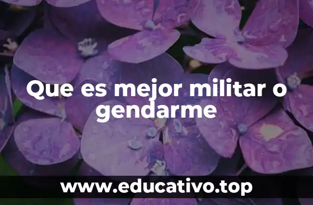 Que es mejor militar o gendarme
