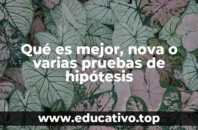 Qué es mejor, nova o varias pruebas de hipótesis