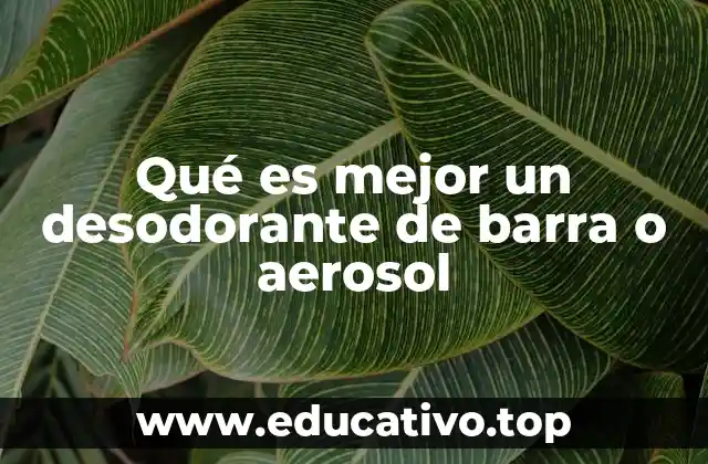 Qué es mejor un desodorante de barra o aerosol