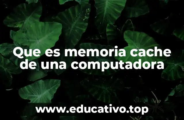 Que es memoria cache de una computadora