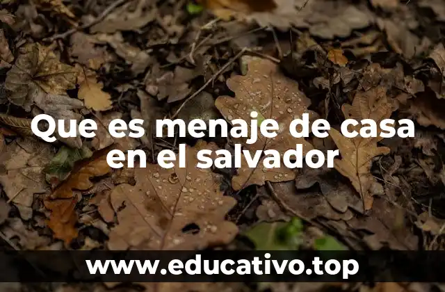 Que es menaje de casa en el salvador