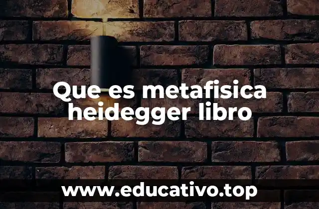 Que es metafisica heidegger libro