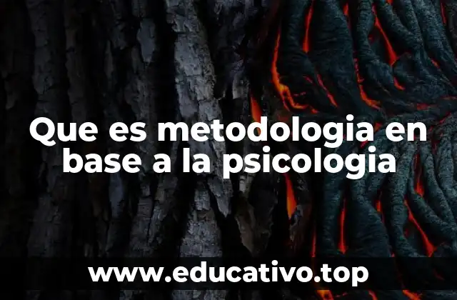 Que es metodologia en base a la psicologia
