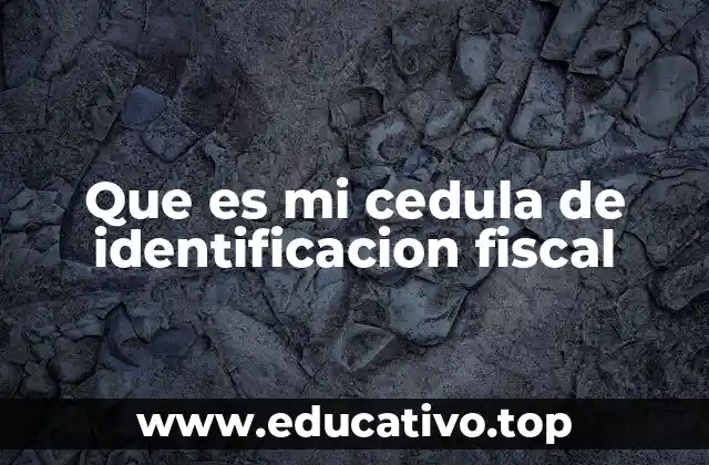 Que es mi cedula de identificacion fiscal