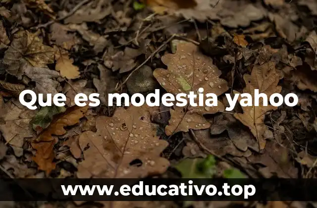 Que es modestia yahoo