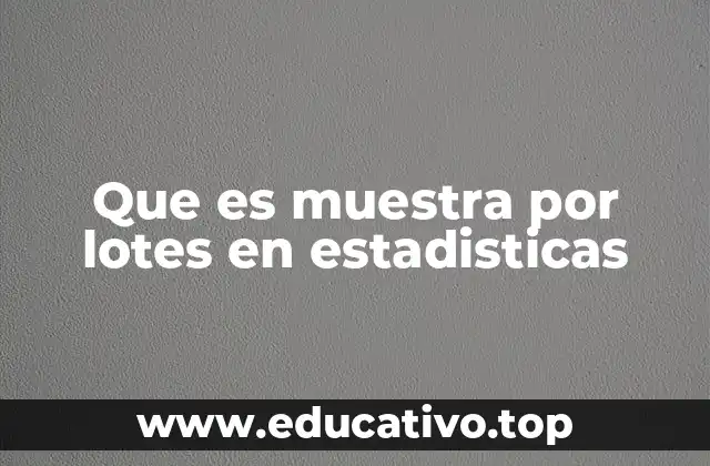 Muestreo por lotes como estrategia de investigación
