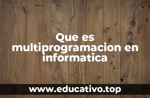 Que es multiprogramacion en informatica