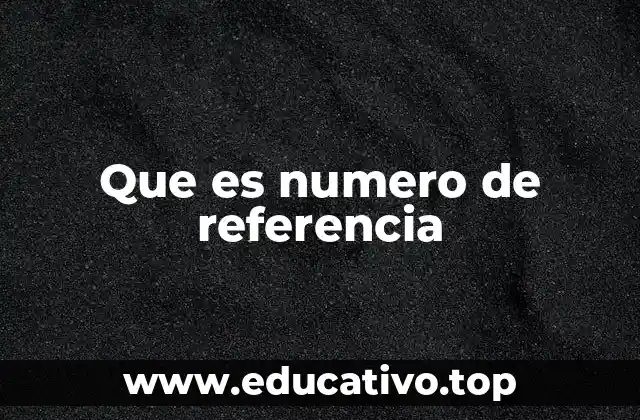 Que es numero de referencia