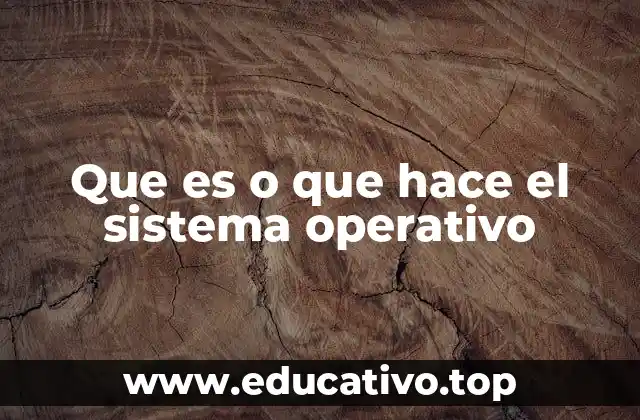 Que es o que hace el sistema operativo