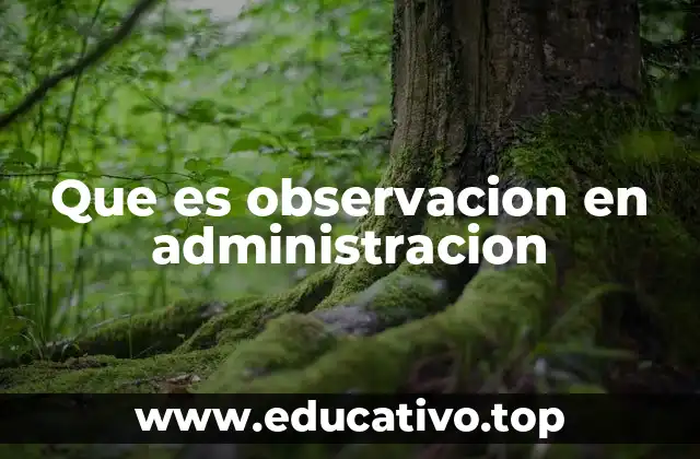 Que es observacion en administracion