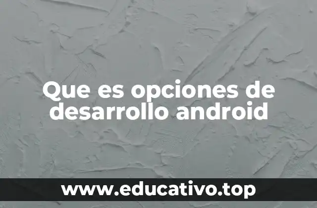 Que es opciones de desarrollo android