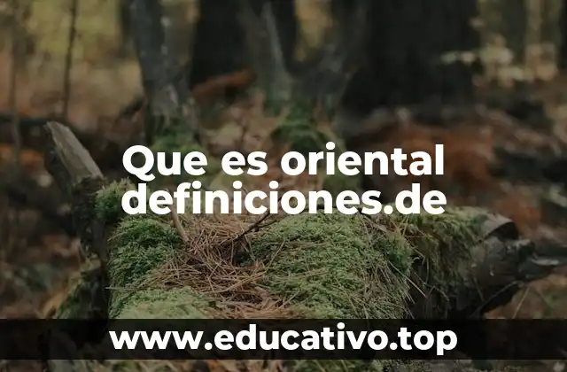 Que es oriental definiciones.de