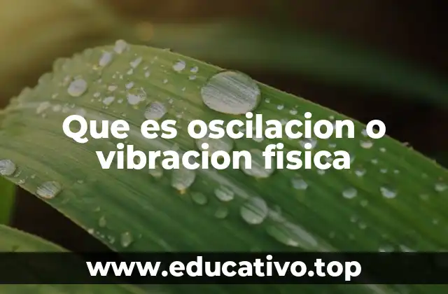 Que es oscilacion o vibracion fisica