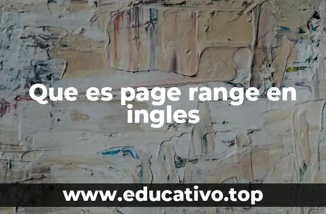 Que es page range en ingles