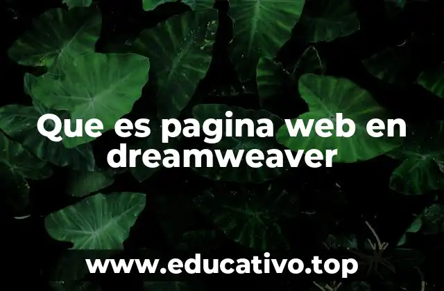 Que es pagina web en dreamweaver
