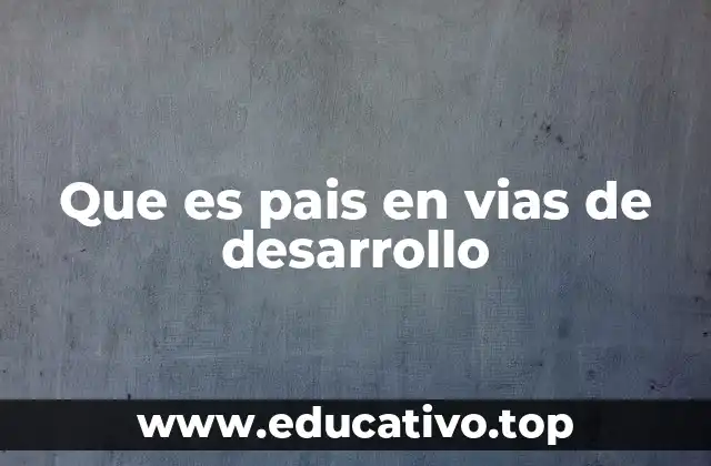 Factores que definen a un país en vías de desarrollo