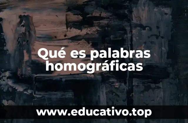 Qué es palabras homográficas