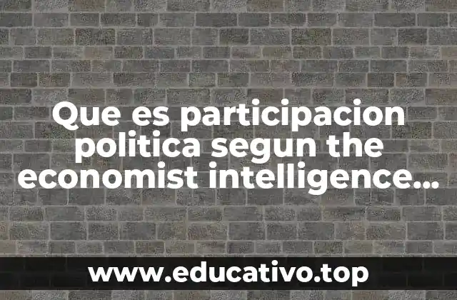 Que es participacion politica segun the economist intelligence unit