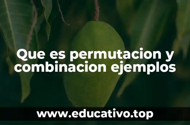 Que es permutacion y combinacion ejemplos