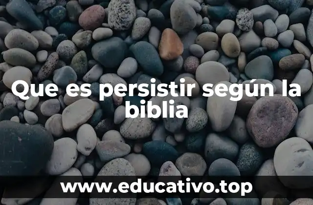 Que es persistir según la biblia