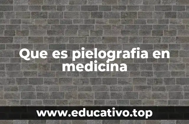 Que es pielografia en medicina