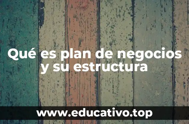 Qué es plan de negocios y su estructura