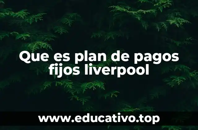 Que es plan de pagos fijos liverpool