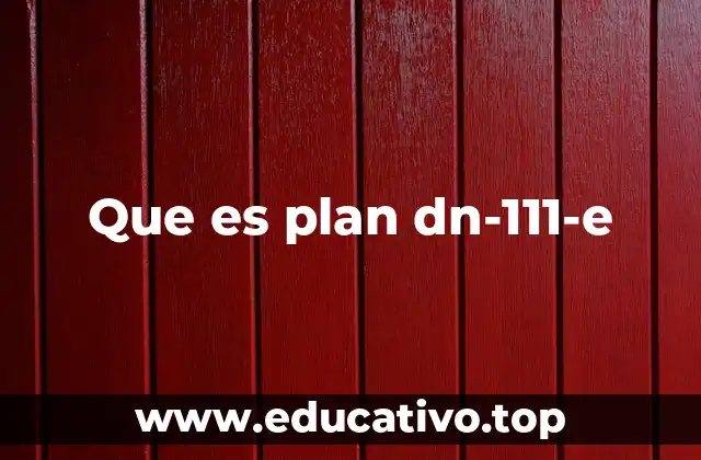 Que es plan dn-111-e